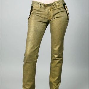 SG Liquid Metal Gold Jeans sz 4